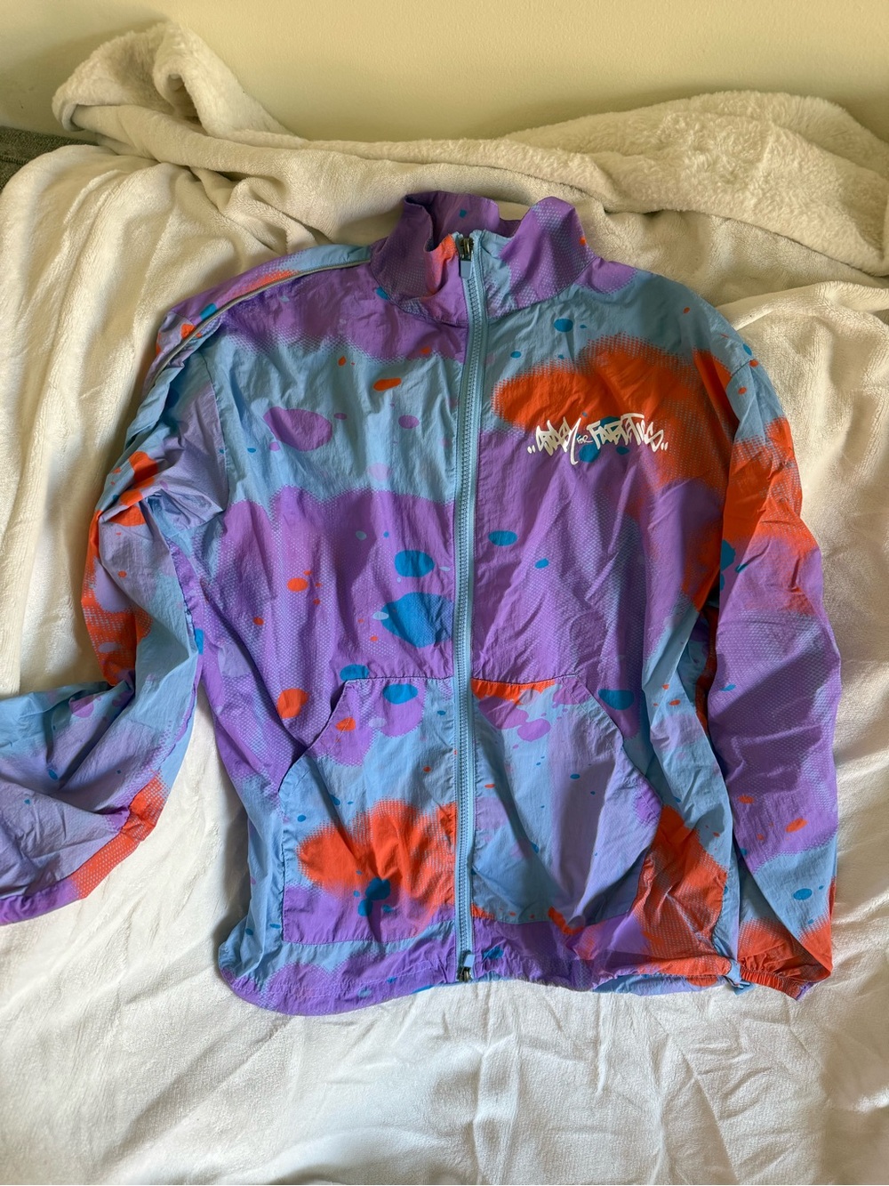 Fabletics Lightweight Colorblock Windbreaker Jacket - Purple, Blue, Orange